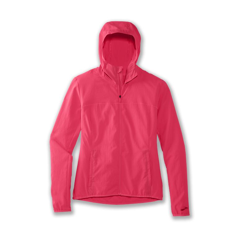 Brooks CANOPY Running Jackets Womens Online - Fluoro Pink (KFV523160)